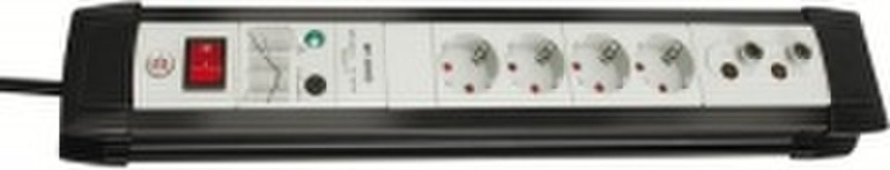 Brennenstuhl Premium-Line, 30.000A 4AC outlet(s) 3m Black,Grey surge protector