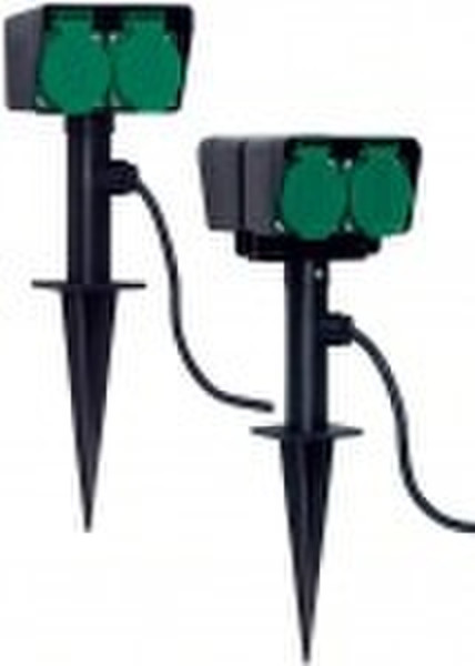 Brennenstuhl Socket Outlet + Earth Rod 4розетка(и) 230В 1.5м Черный, Зеленый сетевой фильтр