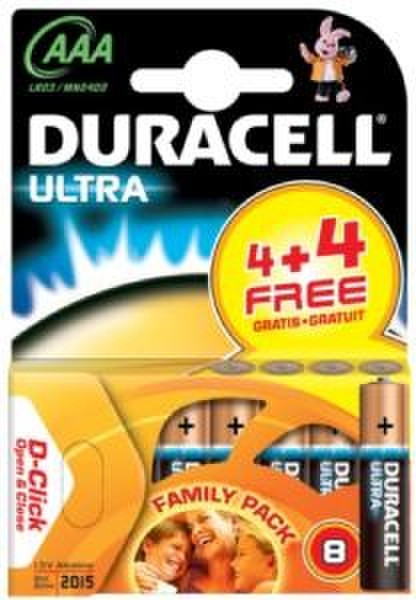 Duracell Ultra Batteries AAA 4 + 4 Free Alkaline 1.5V non-rechargeable battery