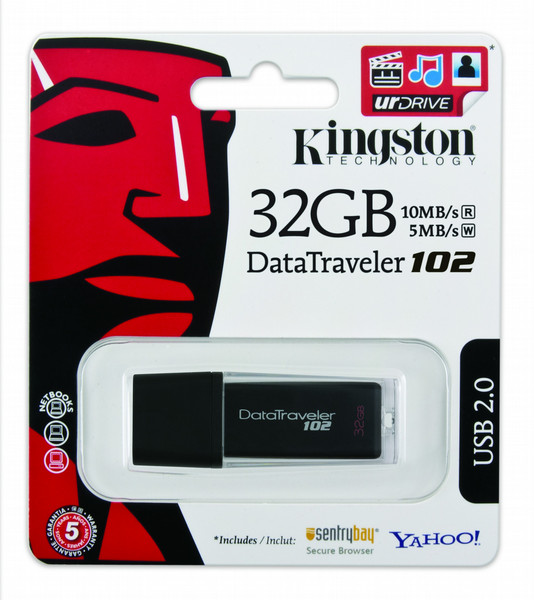 Kingston Technology DataTraveler DT102 32GB 32GB USB 2.0 Type-A Black USB flash drive