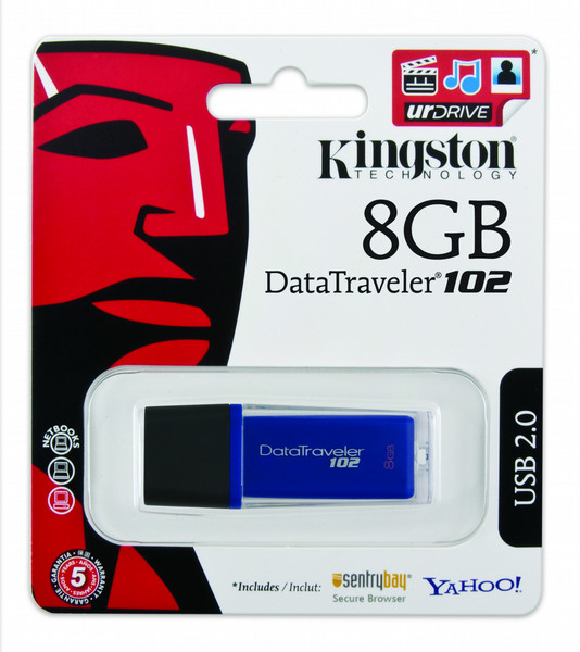 Kingston Technology DataTraveler DT102 8GB 8GB USB 2.0 Type-A Blue USB flash drive
