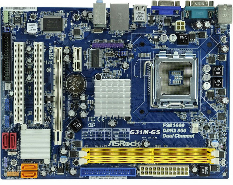 Asrock G31M-GS R2.0 Intel G31 Socket T (LGA 775) Микро ATX материнская плата