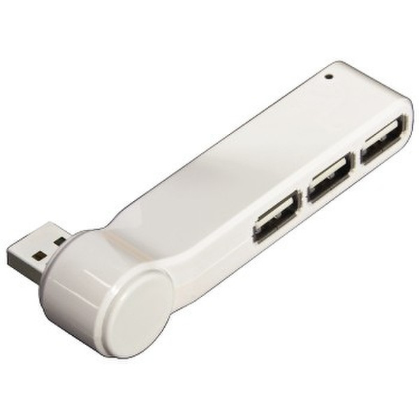 Hama USB 2.0 Hub 1:3 480Мбит/с Белый хаб-разветвитель