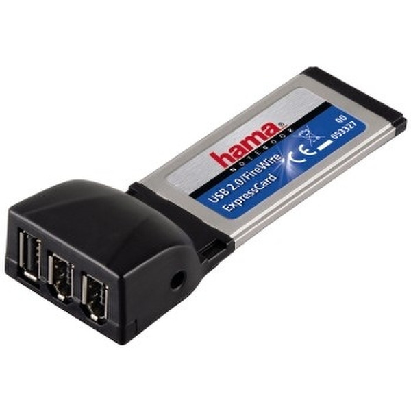 Hama ExpressCard USB 2.0 / Firewire Schnittstellenkarte/Adapter