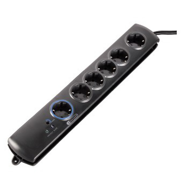 Hama 6-Outlet Distribution Panel 6AC outlet(s) 230V 1.4m Black surge protector