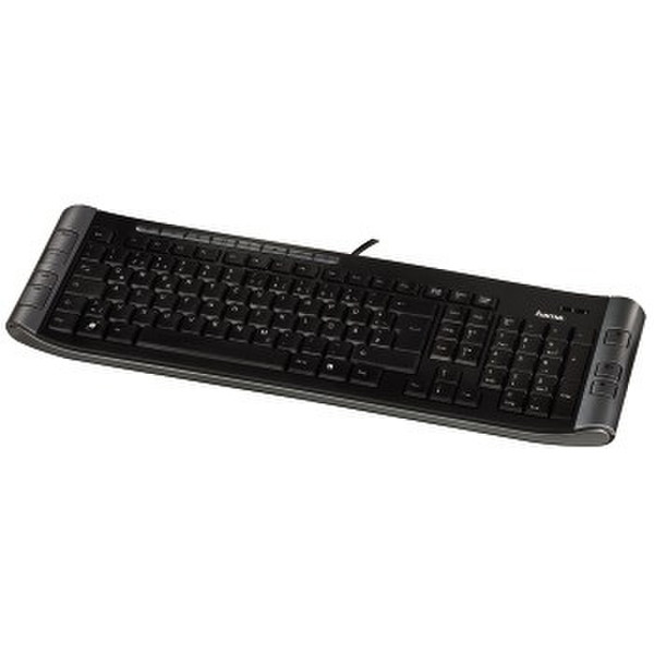 Hama 00052200 USB QWERTY Schwarz Tastatur