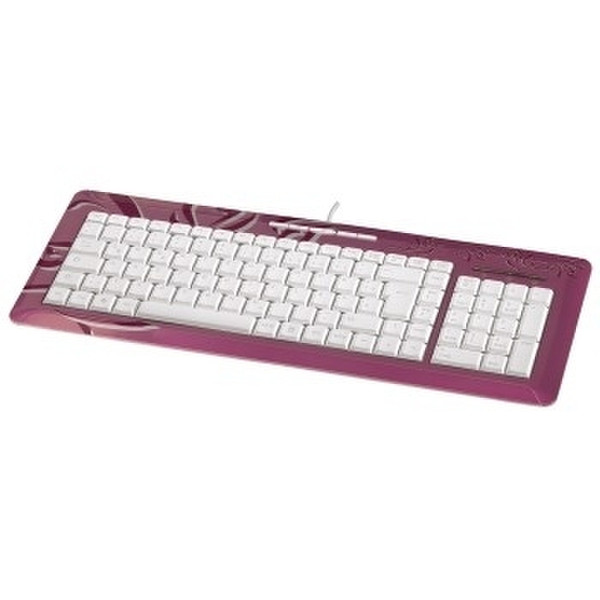 Hama 00052202 USB QWERTY Rot Tastatur