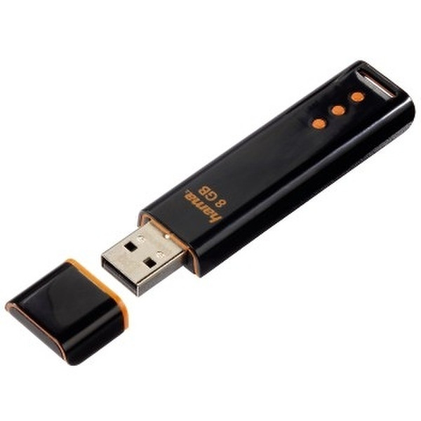 Hama Ripple USB 2.0 8GB Orange 8ГБ USB 2.0 Тип -A Оранжевый USB флеш накопитель