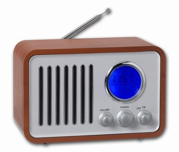 Denver FM Radio in Retro Wooden Design Часы Цифровой радиоприемник
