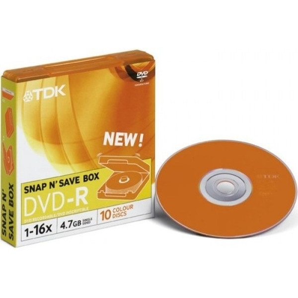 TDK DVD+R 4.7 snap n'save orange box X 10 4.7GB DVD+R 10pc(s)