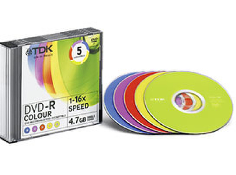 TDK DVD-R 16x Slimcase Colour