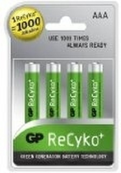 GP Batteries NiMH rechargeable batteries ReCyko Accu AAA Никель-металл-гидридный (NiMH) 850мА·ч 1.2В аккумуляторная батарея