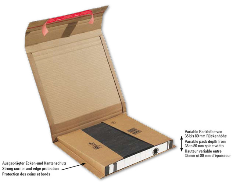 Colompac CP 050.01 (320 x 290 x 35-80) Pappe Braun Box & Organizer zur Aktenaufbewahrung