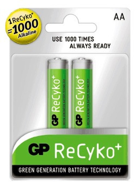 GP Batteries NiMH rechargeable batteries ReCyko Accu AA Никель-металл-гидридный (NiMH) 2100мА·ч 1.2В аккумуляторная батарея