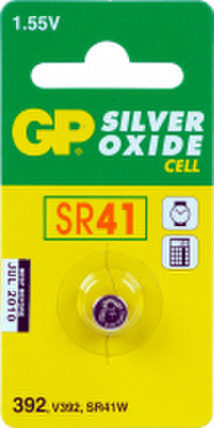 GP Batteries Primary Batteries Silver Oxide SR41 Nickel-Oxyhydroxide (NiOx) 1.55V non-rechargeable battery