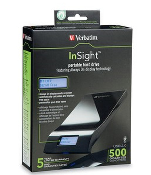 Verbatim 500GB InSight 500GB Schwarz Externe Festplatte