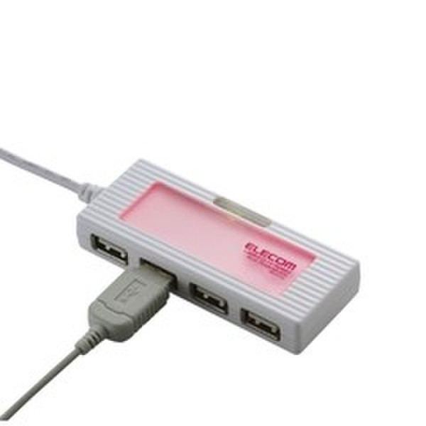 Elecom A USB Hub 4Port Красный хаб-разветвитель