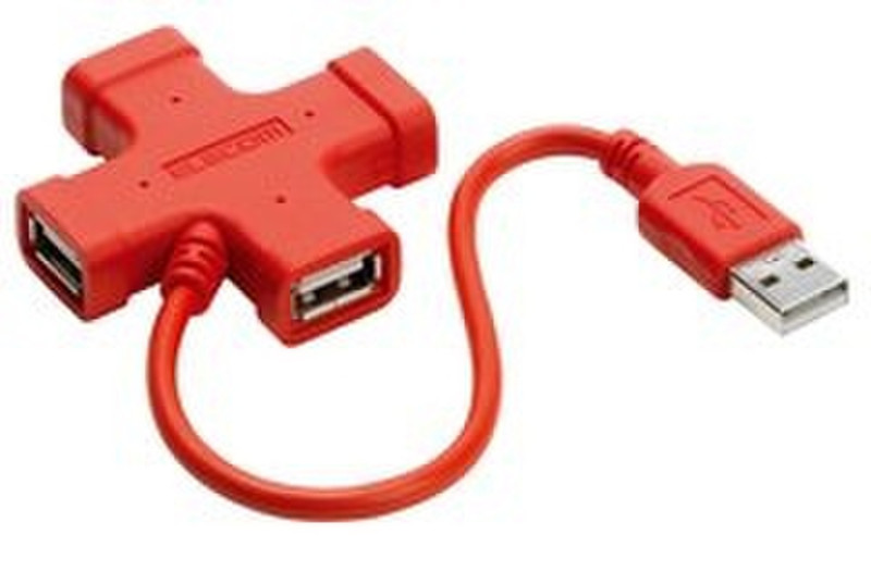 Elecom A USB HUB 4Port, X Rot Schnittstellenhub