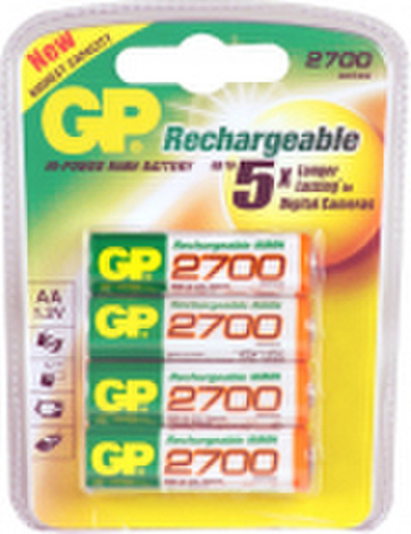 GP Batteries NiMH rechargeable batteries Consumer Series 4 + 2pk Никель-металл-гидридный (NiMH) 2600мА·ч 1.2В аккумуляторная батарея