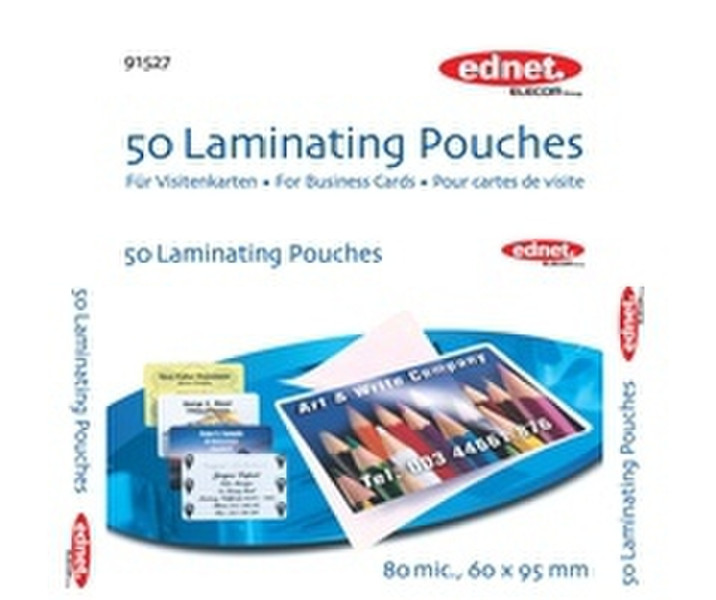 Ednet 50 Laminating Pouches Business Card 80 Mic 50pc(s) laminator pouch