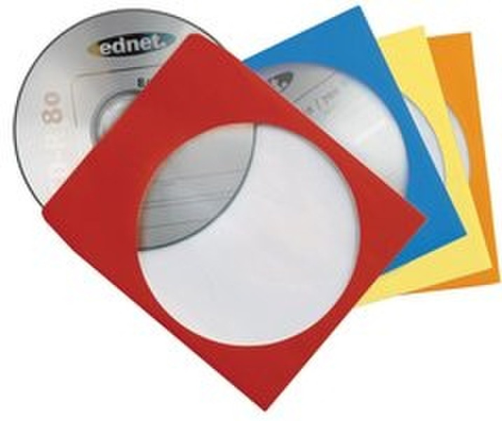 Ednet 100 CD/DVD Paper Sleeves 1дисков Разноцветный