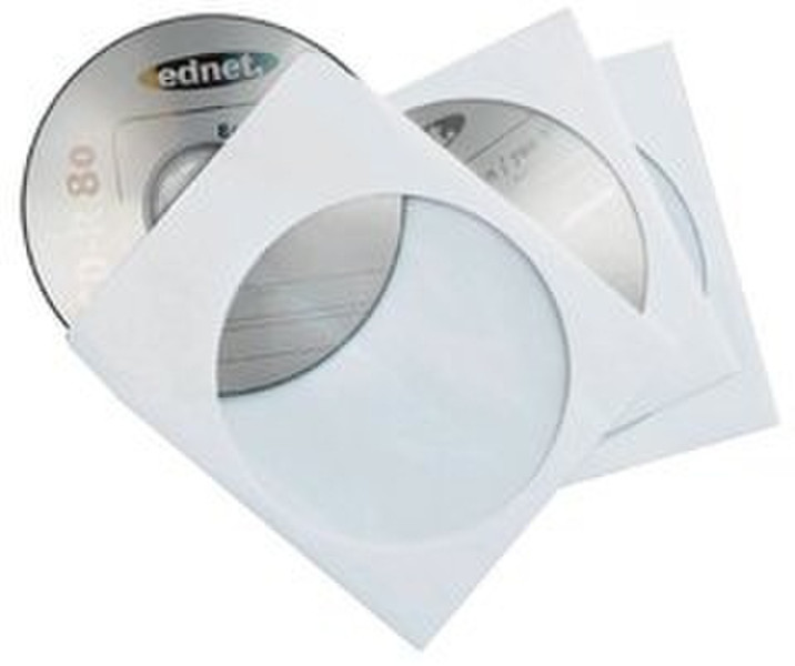 Ednet 50 CD/DVD Paper Sleeves Shopschachtel 1Disks Weiß