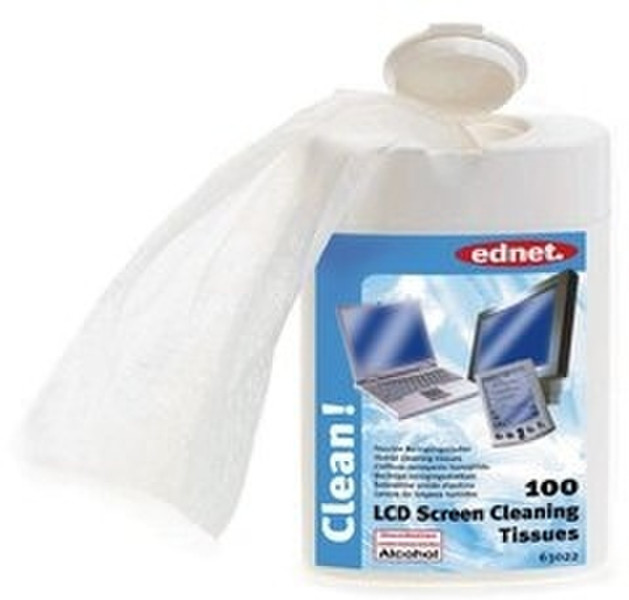 Ednet LCD Screen Cleaner Tissues 100 Sheets LCD / TFT / Plasma Equipment cleansing wet cloths