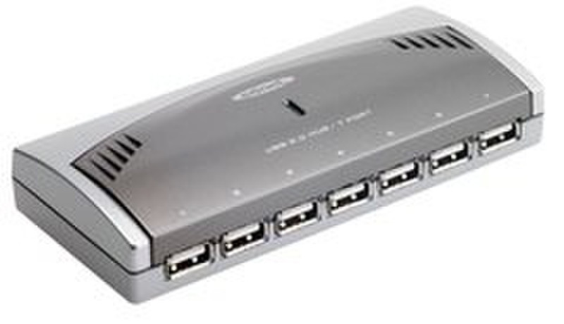 Ednet USB Hub 2.0 7 Port 480Мбит/с Cеребряный хаб-разветвитель