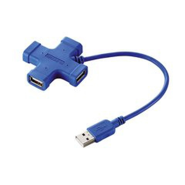 Ednet USB HUB 4Port 480Мбит/с Синий хаб-разветвитель