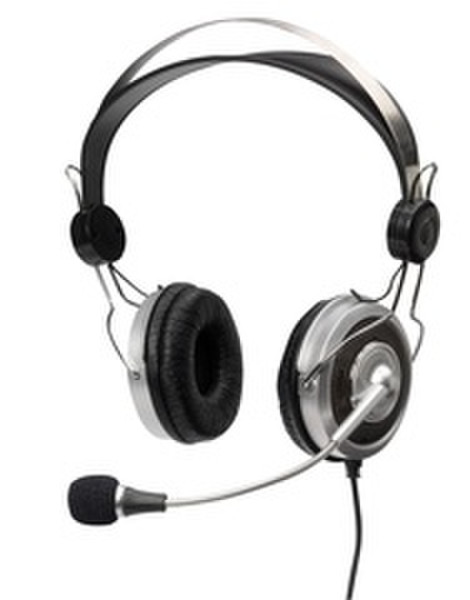Ednet Headset Exclusive 2 Binaural Verkabelt Schwarz, Silber Mobiles Headset