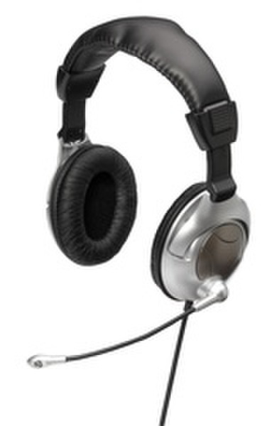 Ednet Headset Vibration Binaural Wired Black,Silver mobile headset
