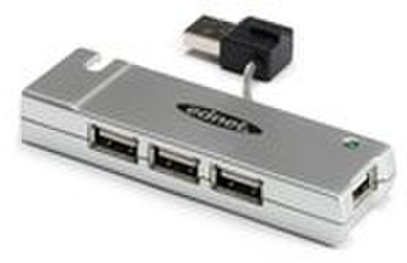 Ednet Notebook USB 2.0 Hub 4 Port Silber Schnittstellenhub