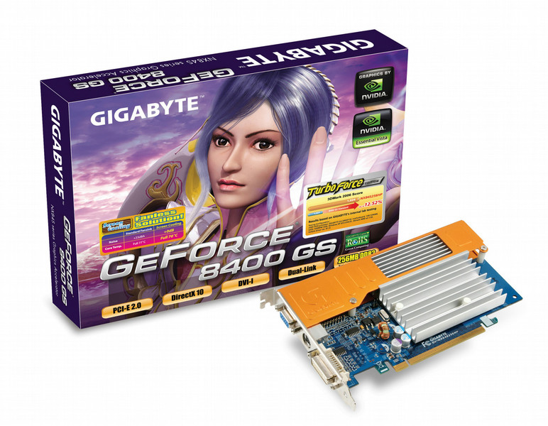 Gigabyte GV-N84S512I-ED GeForce 8400 GS GDDR2 graphics card