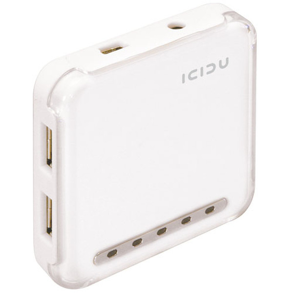 ICIDU USB 2.0 HUB 4 Ports 480Мбит/с Белый хаб-разветвитель