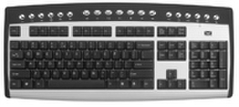 Canyon Keyboard PS/2 United States Black/Silver, Retail, 1pk RF Wireless Tastatur