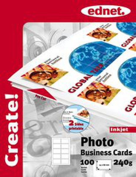 Ednet Photo Business Cards Glatt, 2 Sides 100шт визитная карточка