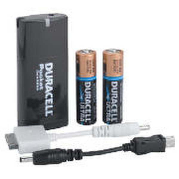 Duracell Pocket + 2 AA Black,Silver
