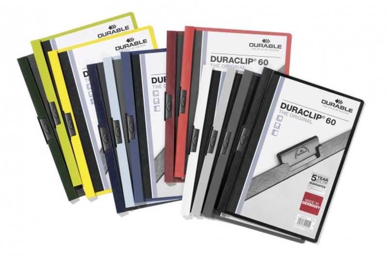 Durable DURACLIP 60 ПВХ, Стальной Разноцветный обложка с зажимом