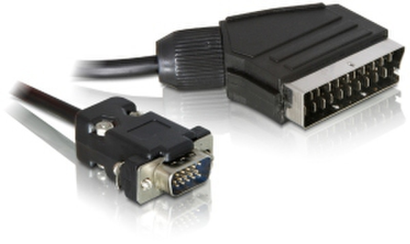 DeLOCK 65028 2м SCART (21-pin) VGA (D-Sub) Черный адаптер для видео кабеля