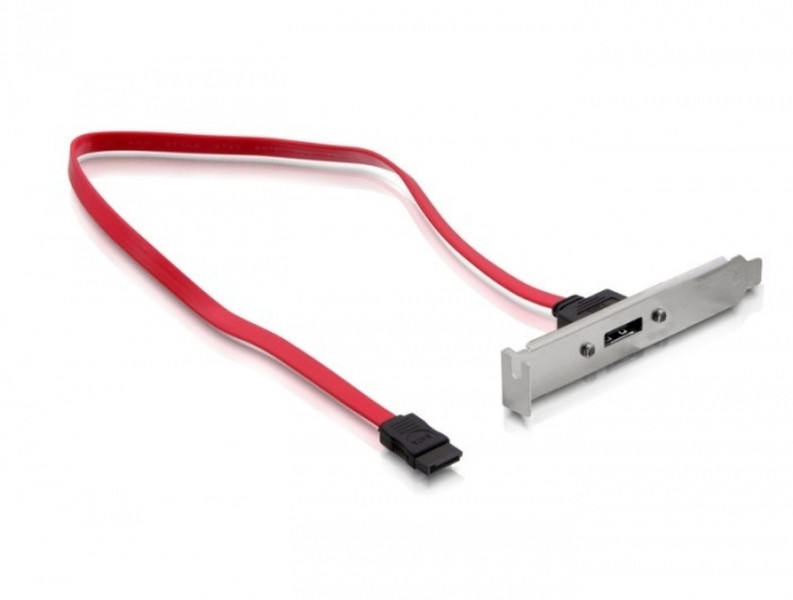 DeLOCK Slotbracket 1x SATA port external 0.5m Red SATA cable
