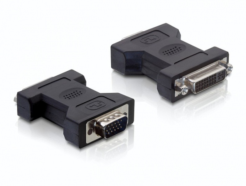 DeLOCK 65017 DVI-I VGA 15-pin M Black cable interface/gender adapter