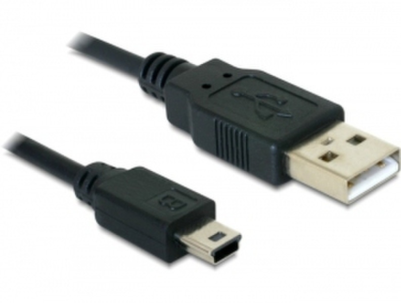 DeLOCK USB 2.0-A / USB mini-B 5pin - 0.70m 0.70м USB A Mini-USB B Черный кабель USB