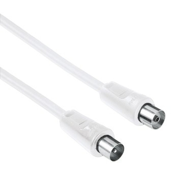 Hama Antenna Cable, 0,75 m 0.75m Coaxial plug Coaxial socket White coaxial cable