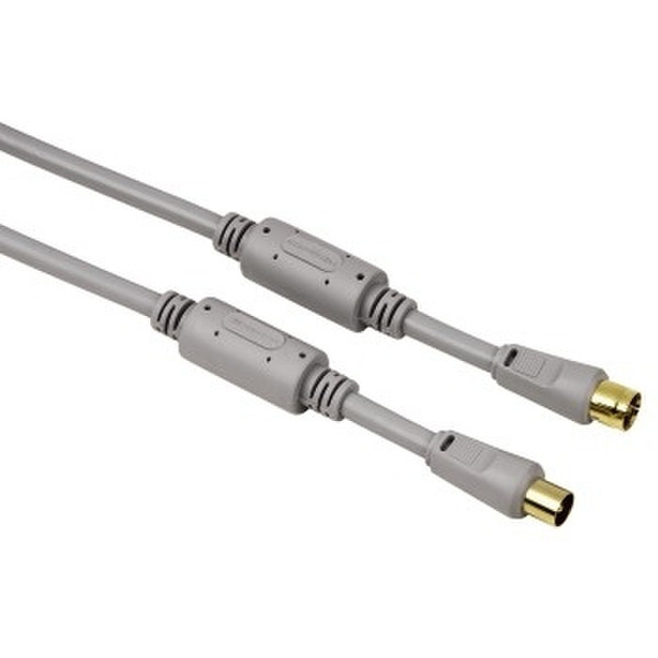 Hama Antenna Cable, 0,75 m 0.75m Coaxial plug Coaxial socket Silver coaxial cable