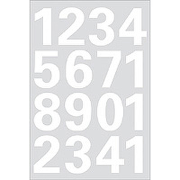 HERMA Numbers 25mm 0-9 weatherproof film white 1 sheet self-adhesive symbol