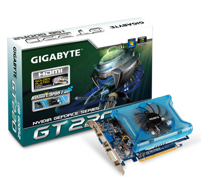 Gigabyte GV-N220D2-1GI GeForce GT 220 1ГБ GDDR2 видеокарта