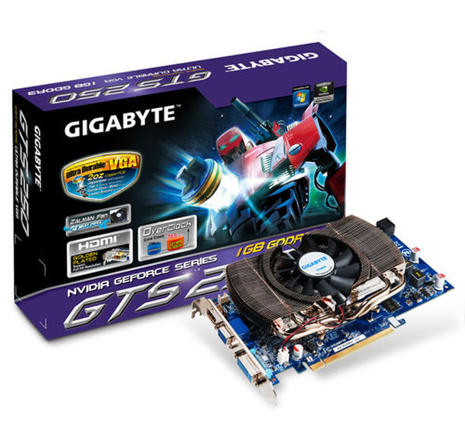 Gigabyte GV-N250OC-1GI-P1 GeForce GTS 250 1ГБ GDDR3 видеокарта