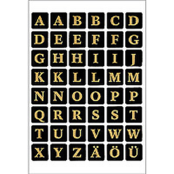 HERMA Letters 13x13mm A-Z film black gold embossed 2 sheets Gold selbstklebendes Etikett