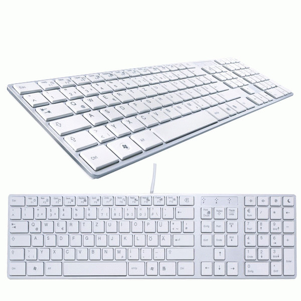 Vivanco iBOARD USB QWERTZ Silver keyboard