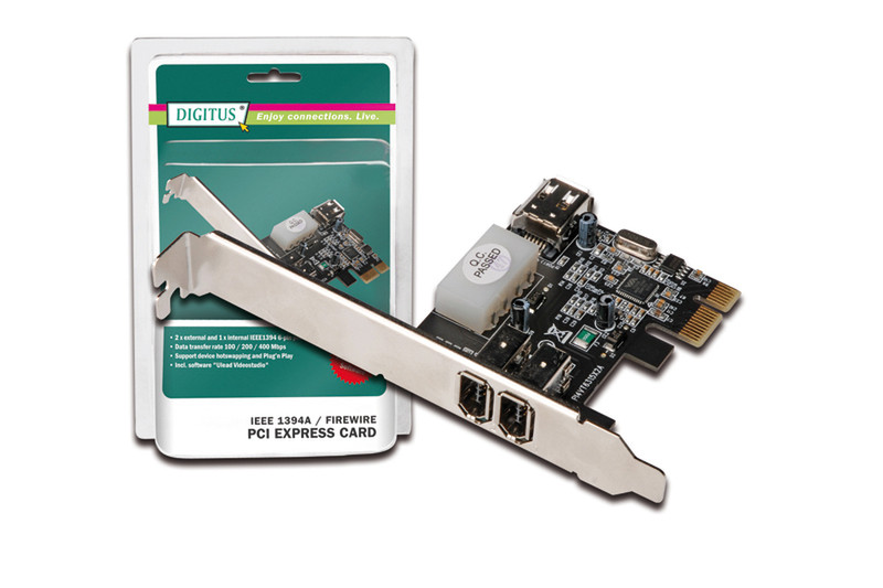 Digitus IEEE 1394a Firewire PCI-E Card Schnittstellenkarte/Adapter